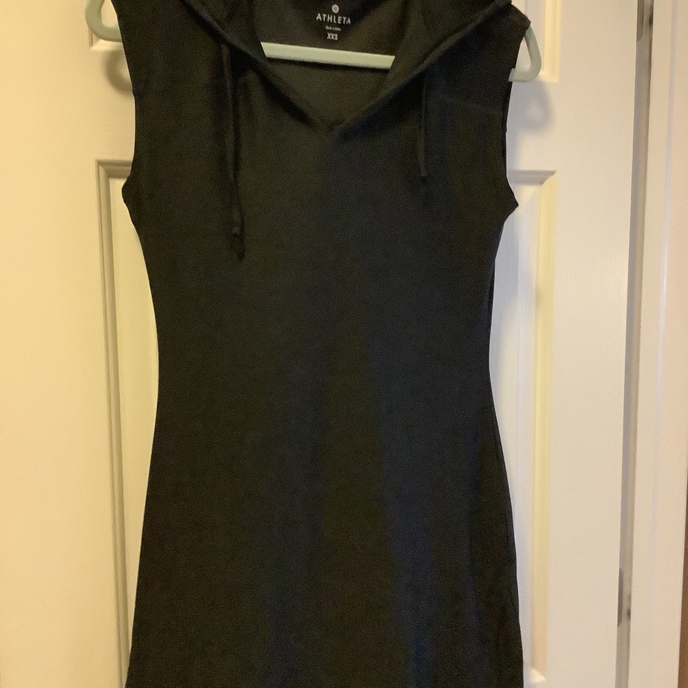 Athleta Hooded Black Swim Coverup, Size XXS